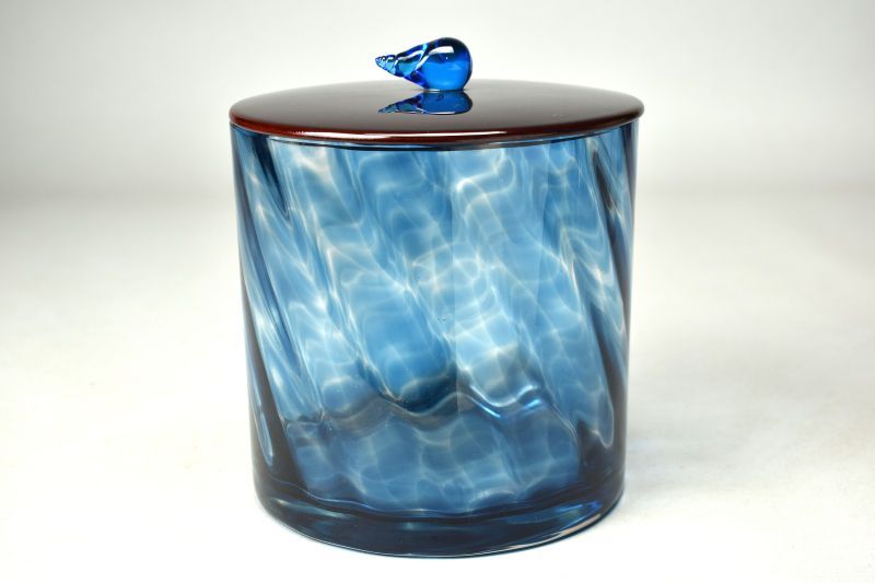 蔵A 5815 太武郎 義山 流水水指 共箱 ガラス 茶道具