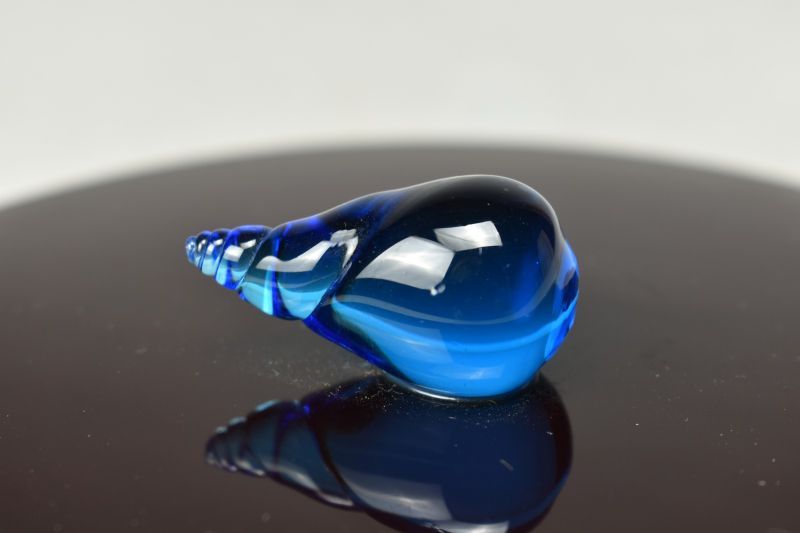  蔵A 5815 太武郎 義山 流水水指 共箱 ガラス 茶道具 ガラス 工芸品