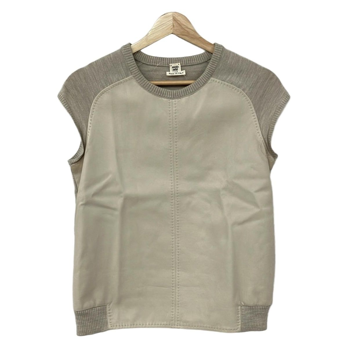 HERMES エルメス 半袖セーター サイズ38 M レディース グレーベージュ