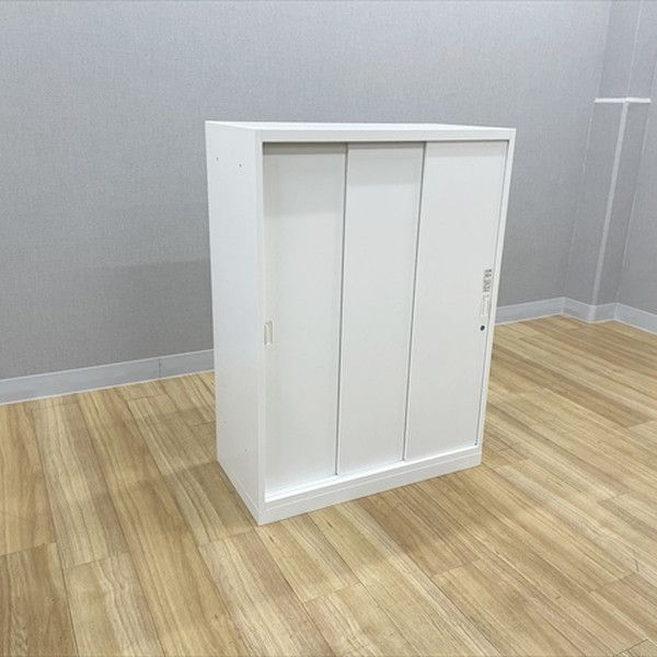 オカムラ 引違書庫 スライド扉 レクトライン スチールキャビネット ホワイト