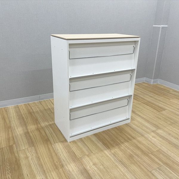 オカムラ 雑誌架 3段 レクトライン 天板付 マガジンラック パンフレットスタンド ホワイト