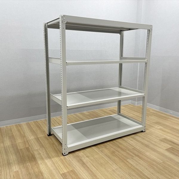 スチールラック 天地4段 中軽量 セミボルトレス グレー