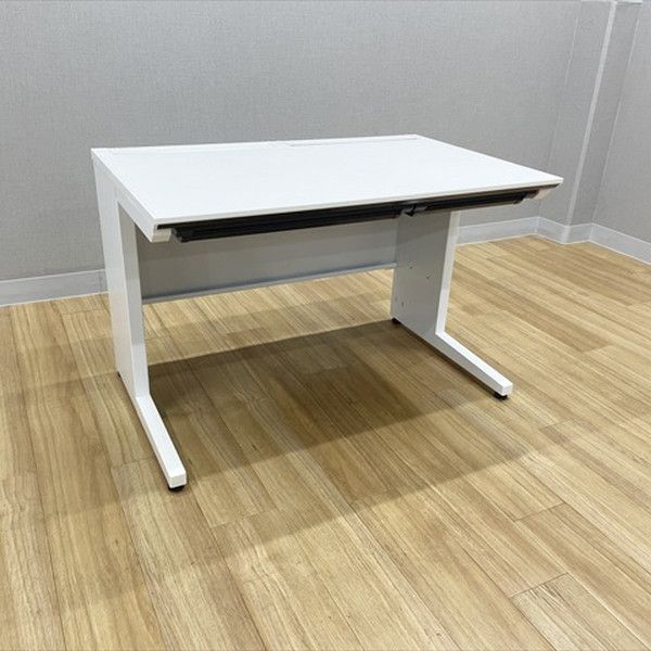 コクヨ 平デスク iS 引出し付 W 1100 D 700 オフィスデスク ホワイト