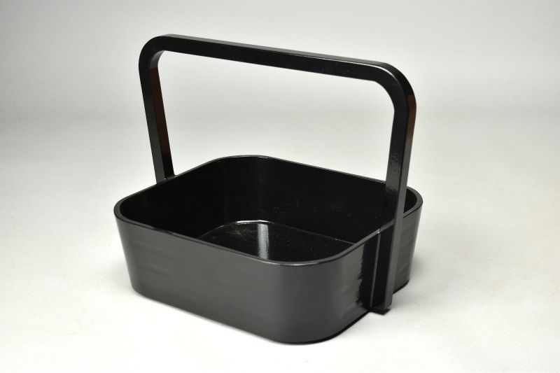 蔵A 5857 a 鈴木表朔 一閑塗 手付莨盆 煙草盆 共箱