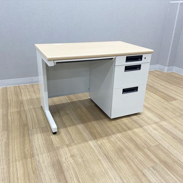 プラス 片袖デスク フラットライン W 1000 D 600 オフィスデスク プレーン