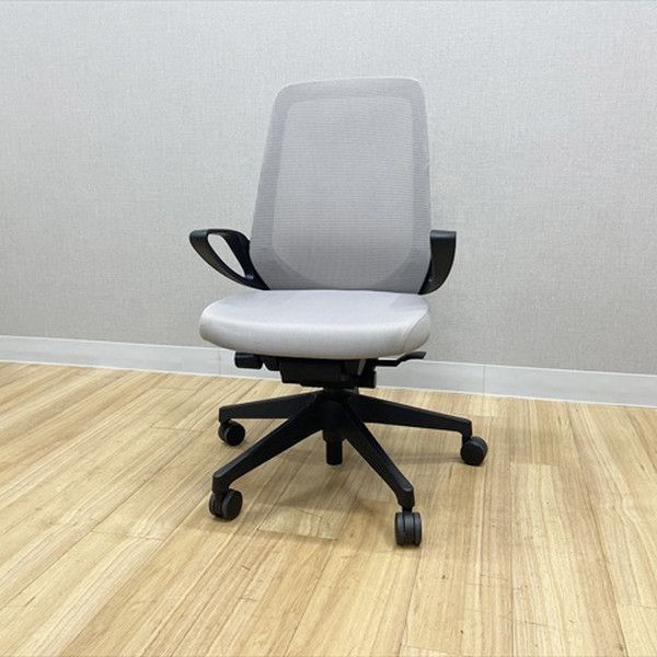 イトーキ ノートチェア ハイバック プレーンメッシュ 肘付 オフィスチェア グレー