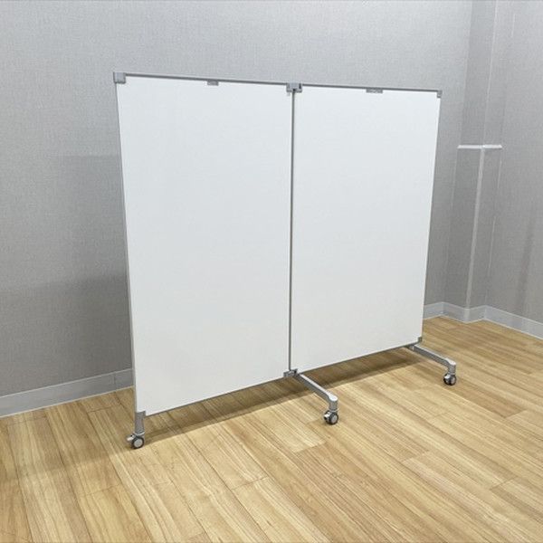 コクヨ パーティション 自立式 2連 ホワイトボードスクリーン キャスター付 折りたたみ ホワイト