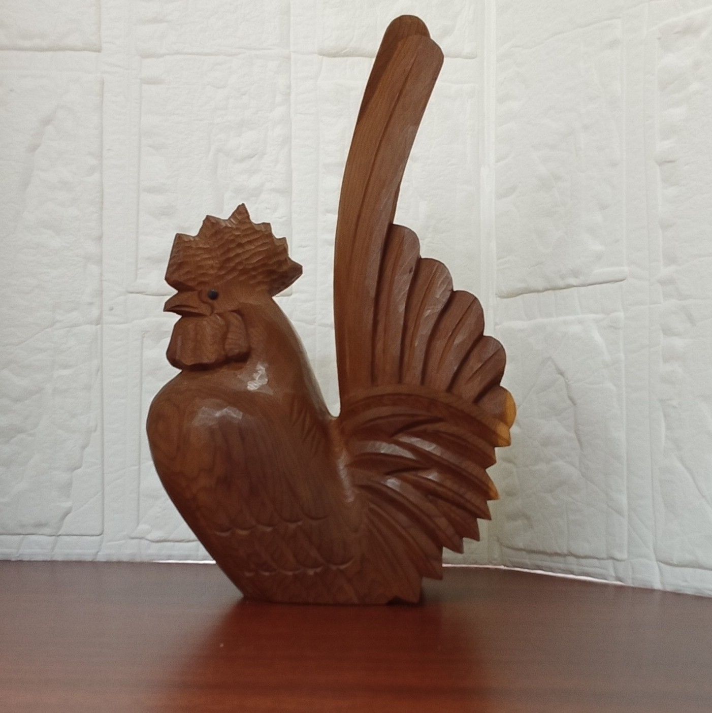 木彫り鶏 木彫り 木製 置物 鶏 ニワトリ インテリア 茶色 AHR1-2