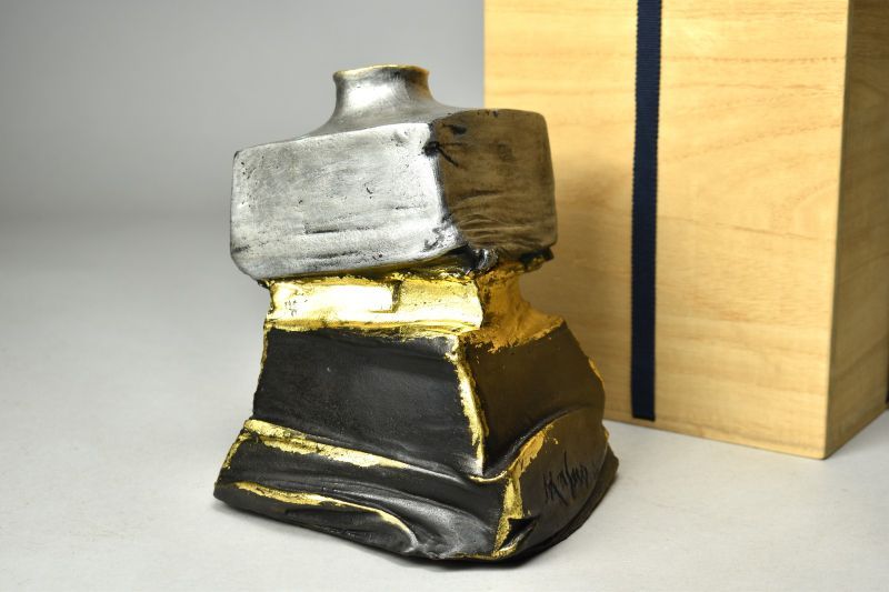 蔵A 5861 池田満寿夫 ブロンズ 舎利 共箱 置物