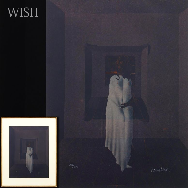 真作 WISH ヴンダーリッヒ Paul Wunderlich ダニエラのアトリエ リトグラフ 15号大 大作 直筆サイン