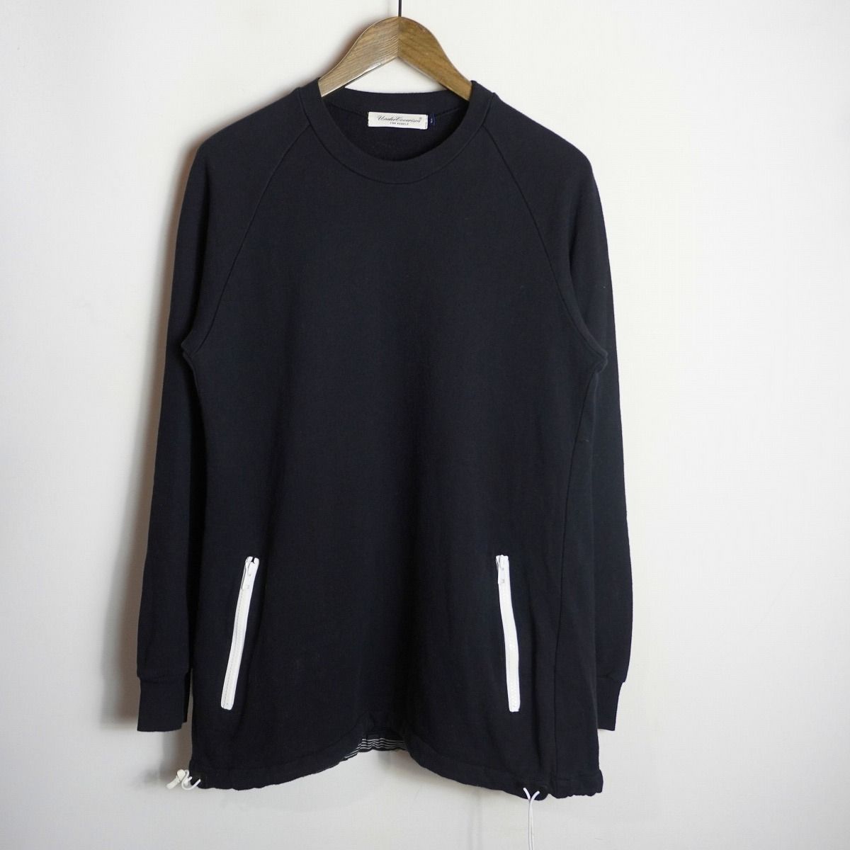 正規 Undercoverism アンダーカバー イズム A 4810 裾 ドローコード ポケット 長袖 スウェット シャツ トレーナー 黒 2 329 P♪