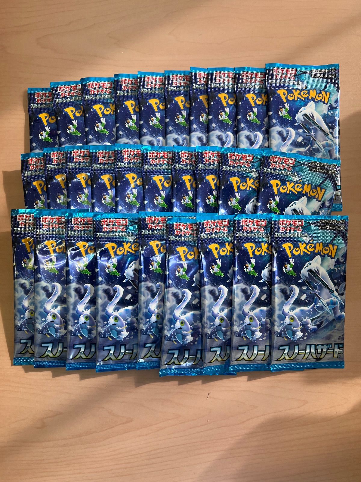 ✅【新品未開封】ポケモンカード　スノーハザード　ポケセン産 バラ 29パック 拡張パック『スノーハザード』(SV2P)【未開封パック】{-}