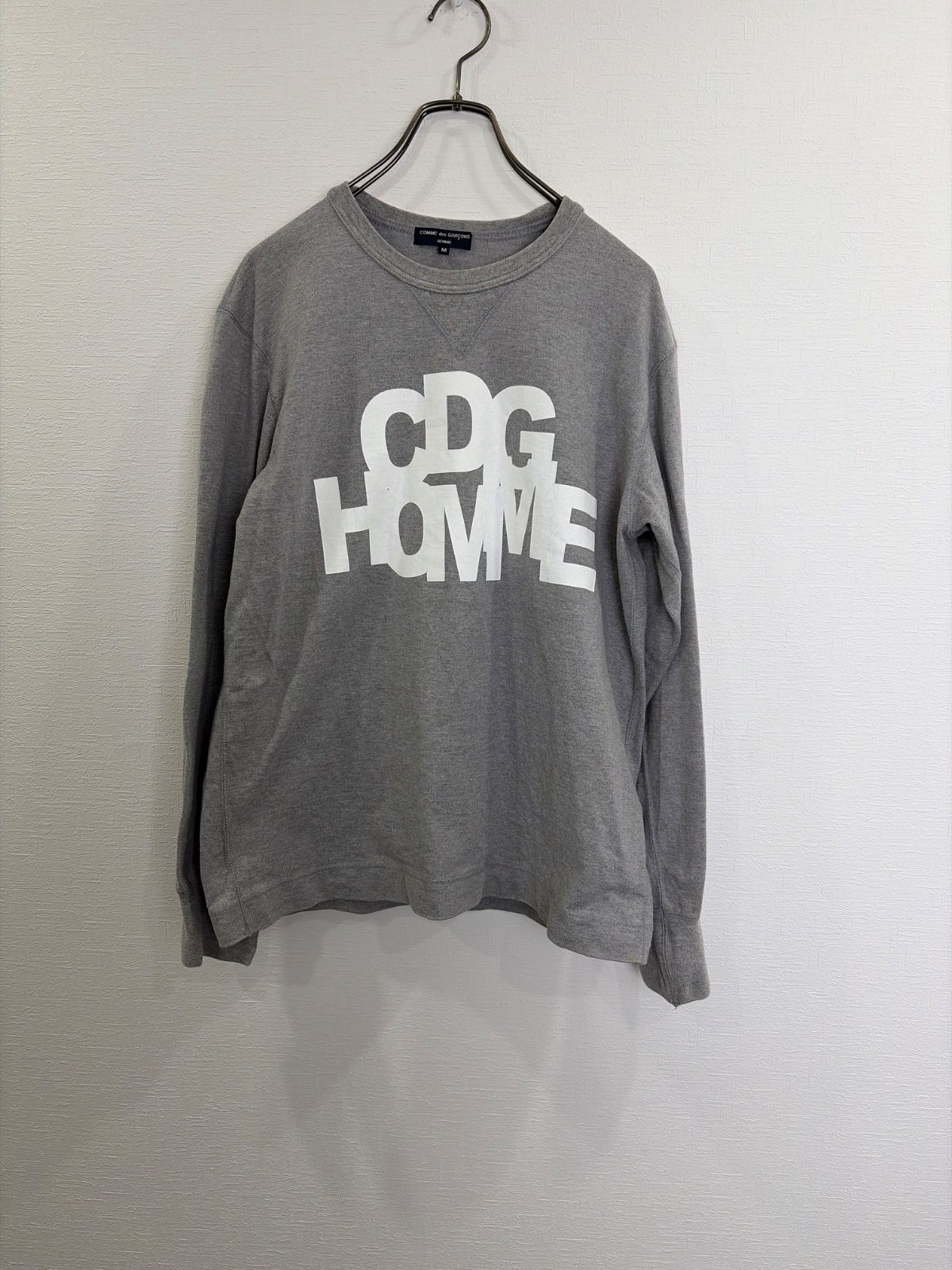 S 00468 COMME des GARCONS コムデギャルソン Gray グレー 長袖カットソー Y 2 K 90 古着 一点物 ヴィンテージ メンズ トップス 長袖Tシャツ プリント カジュアル フォロー割あり