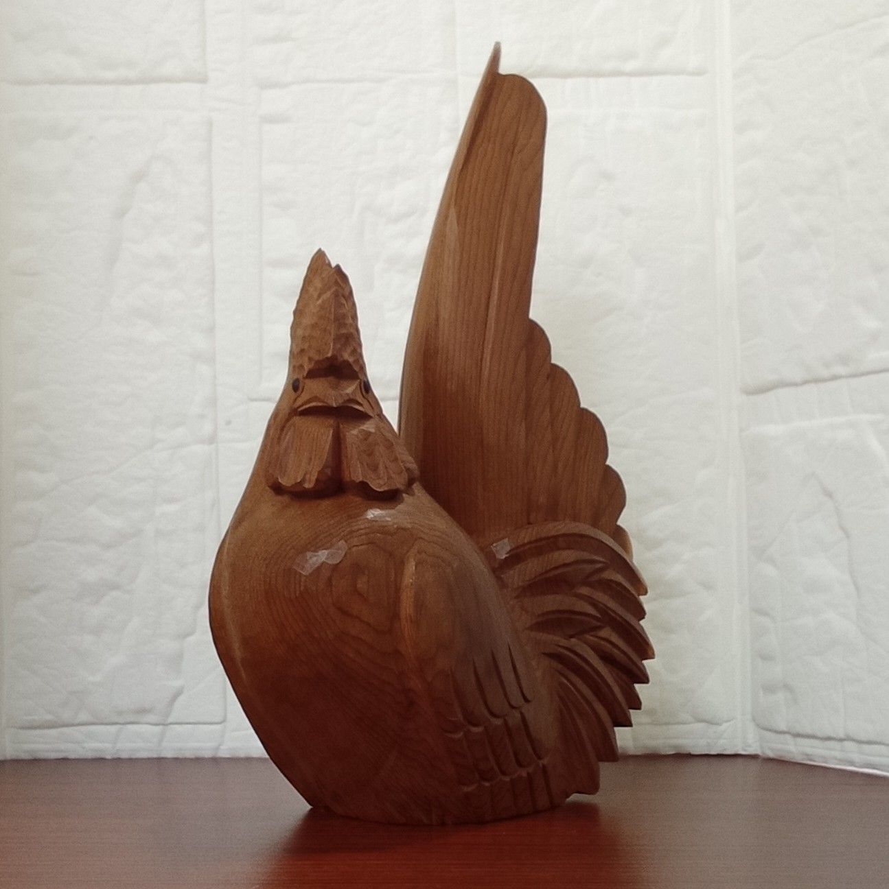 茶色 陶器製 ニワトリ彫刻 茶色 陶器製 ニワトリ彫刻