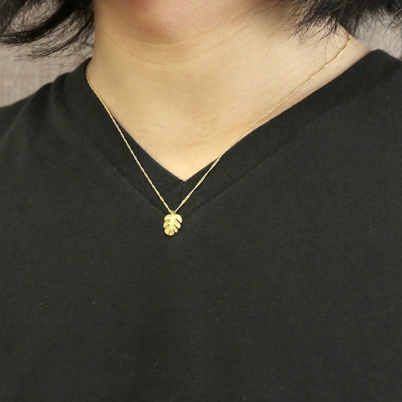 純金 24金 ペンダントトップ メンズ ゴールド ハワイアンジュエリー 24 k モンステラ ネックレス 地金 リーフ 葉 資産