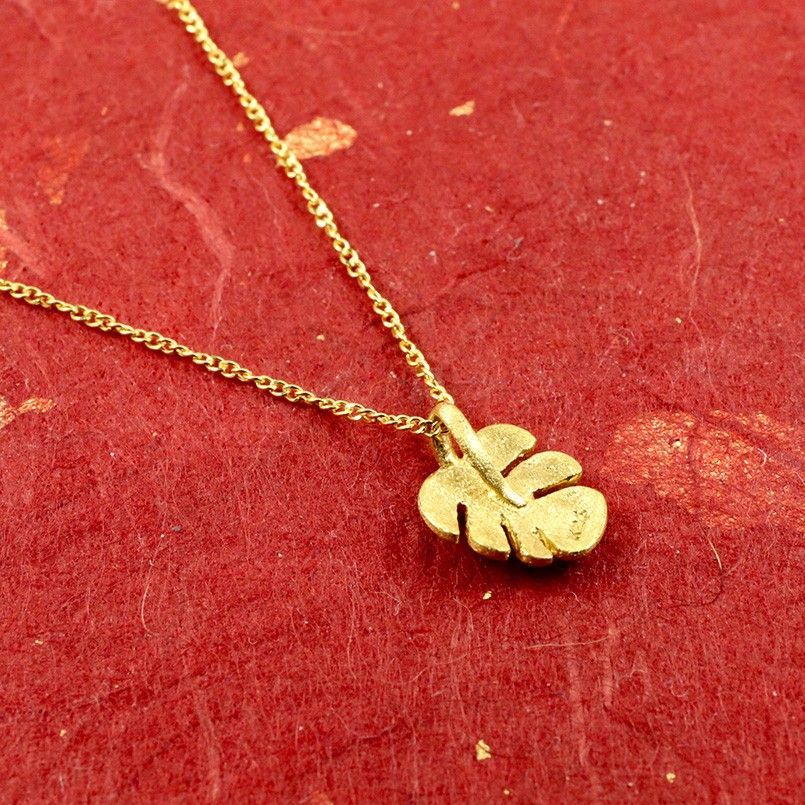  純金 24金 ペンダントトップ メンズ ゴールド ハワイアンジュエリー 24 k モンステラ ネックレス 地金 リーフ 葉 資産 ネックレス アクセサリー