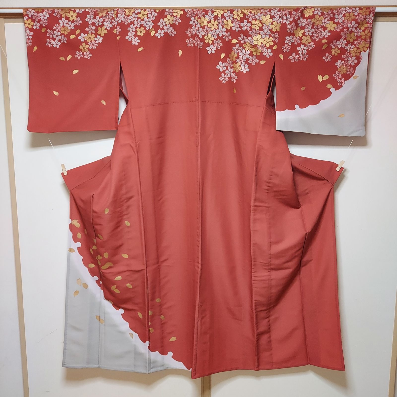 ポリエステル着物専門店in.style◆舞台衣裳◆付下訪問着◆着物◆踊り◆単衣◆重ね衿◆裄68.5cm◆丈151cm