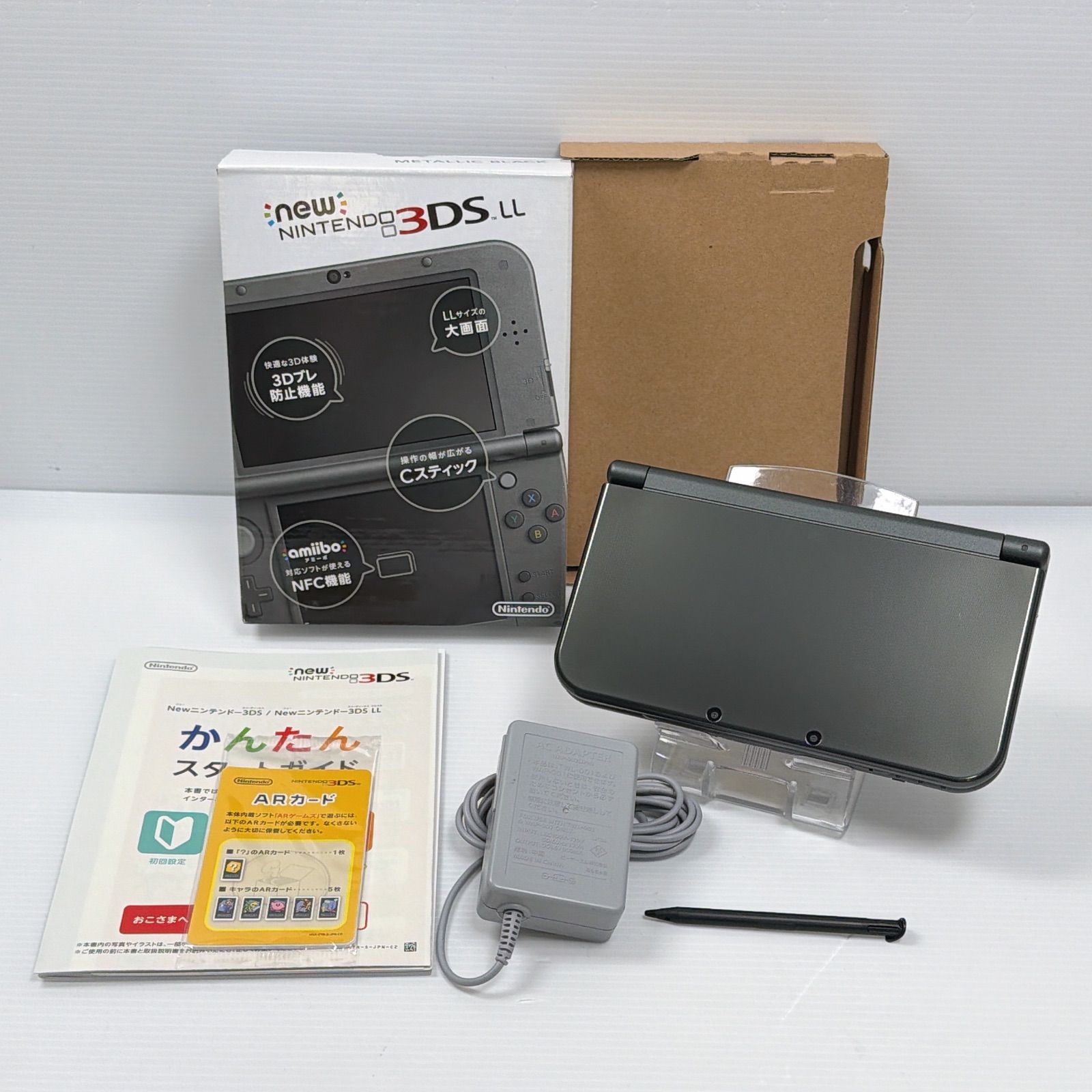 極美品 New ニンテンドー 3DSLL メタリックブラック 上画面IPS液晶