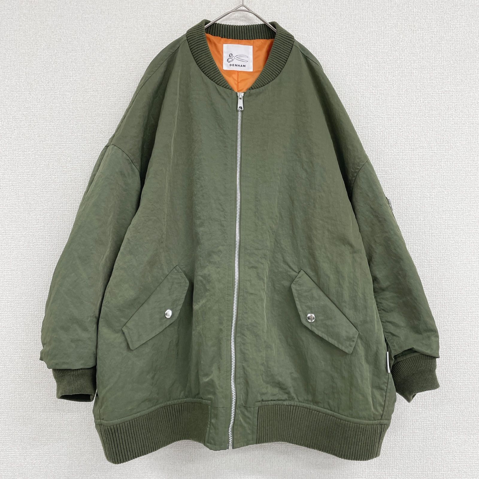 デンハム　DENHAM 中綿MA-1　カーキ DENHAM デンハム MA-1 ブルゾン ボンバージャケット オーバーサイズ