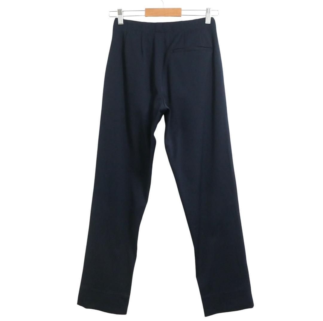  PRADA プラダ サイズ44 ナイロン コットン フロントジップ テーパード パンツ スラックス 紺 ネイビー レディース スラックス パンツ