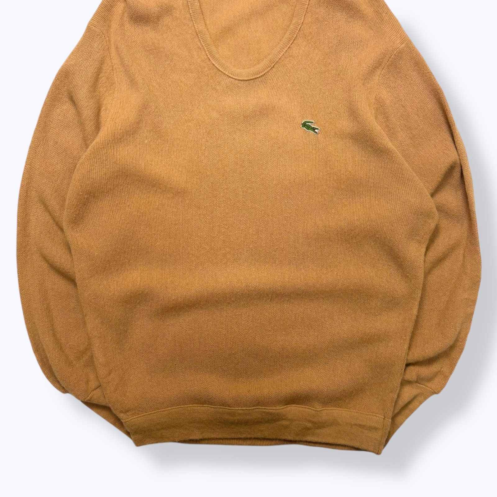 70s IZOD LACOSTE U-Neck Acrylic Knit 【L】 70年代 アイゾッド 