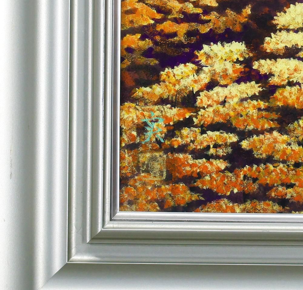 真作】【WISH】沢田実「彩峡」日本画 6号 共シール ◇霧に包まれる