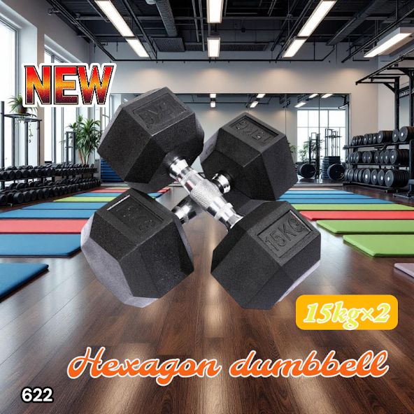 622_ヘキサゴンダンベル 15㎏ × 2個セット六角 鉄アレイ 筋トレ 家トレ 622_ヘキサゴンダンベル 15㎏ × 2個セット六角 鉄アレイ 筋トレ 家トレ