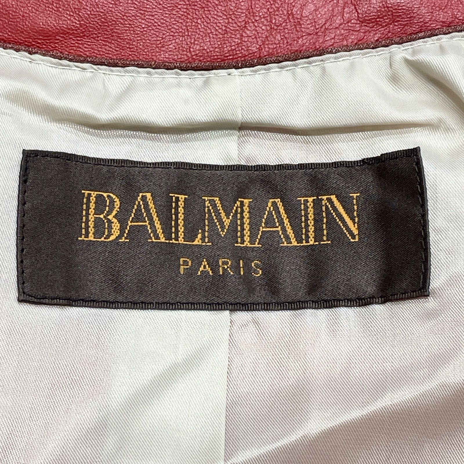 BALMAIN バルマン レザージャケット テーラード 大きいサイズ 羊革 