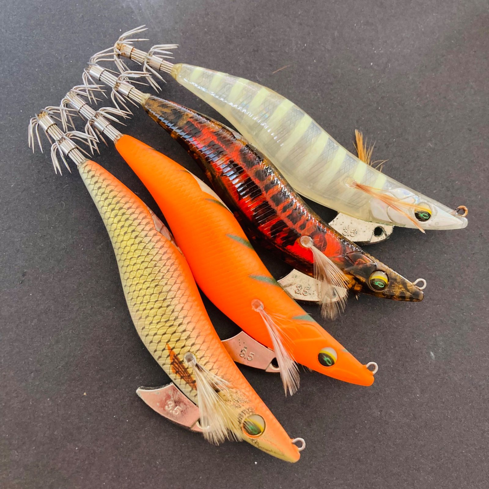 ダイワ エメラルダスヌード 3.5号 中古エギ 10個セット ダイワ エメラルダスボート3.5号 ティップランエギ 中古品10個セット②