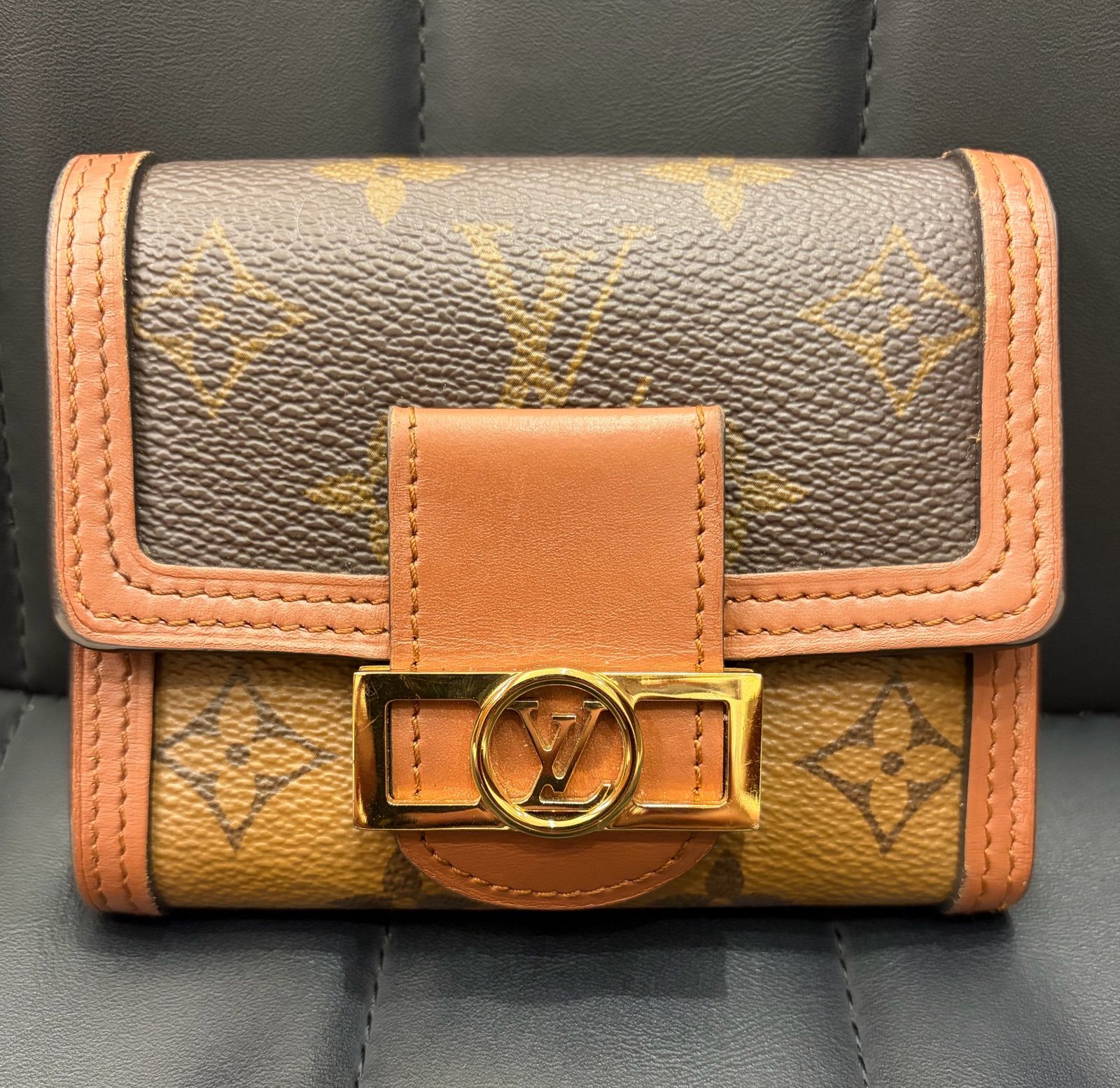 NA 05079 LOUIS VUITTON ルイヴィトン モノグラム リバース ポルトフォイユドーフィーヌ 三つ折り財布 M 68725