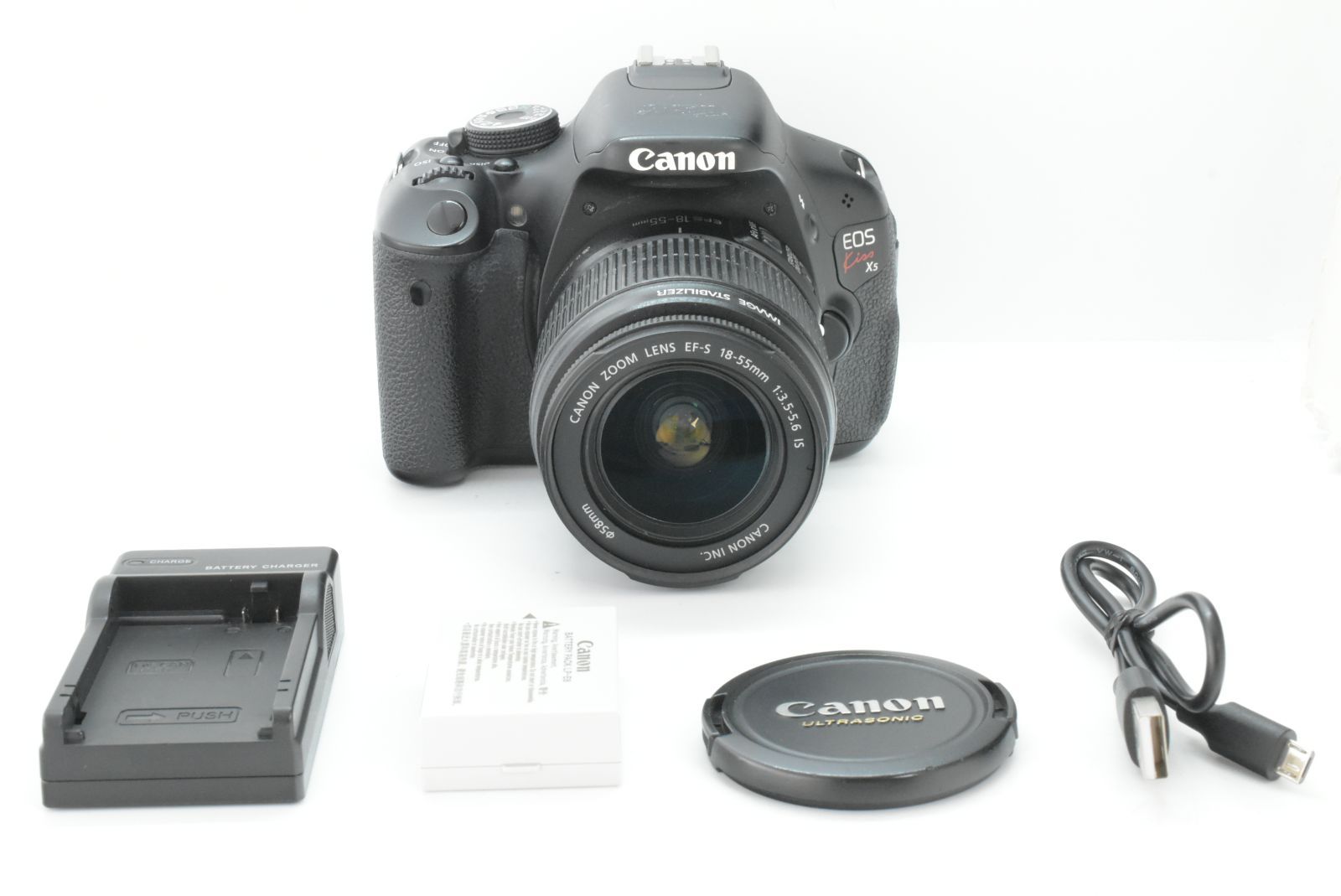 シャッターカウント 5117回 Canon EOS Kiss X 5 EF S 18 55 mm IS Lens キヤノン デジタル一眼レフカメラ レンズセット TN JP 1754