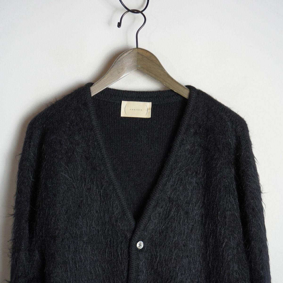極美品 アンスクリア 23AW モヘヤカーディガン ブラック 38 極美品 アンスクリア 23AW モヘヤカーディガン ブラック 38 モヘヤ