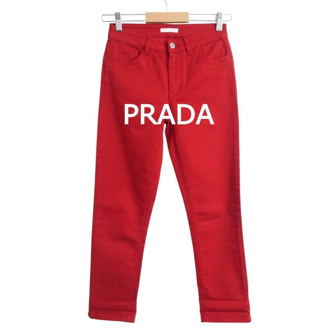 【極美品‼️】PRADA プラダ レディース スキニーデニム 極美品 PRADA プラダ W24 バックロゴ スキニーフィット ストレッチ