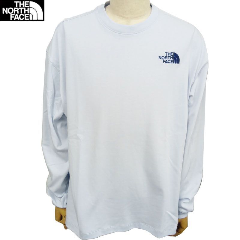 THE NORTH FACE ザ ノースフェイス コリア ホワイトレーベル 長袖 Tシャツ M L ライトブルー 水色 クルーネック DOME LOGO