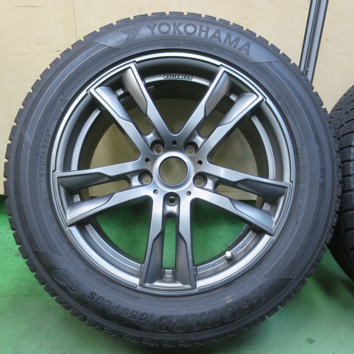 バリ溝 9分 BMW 等 225 55 R 17 スタッドレス ヨコハマ アイスガード iG 50 プラス ケレナーズ 17インチ PCD 112 5 H 5122708イス