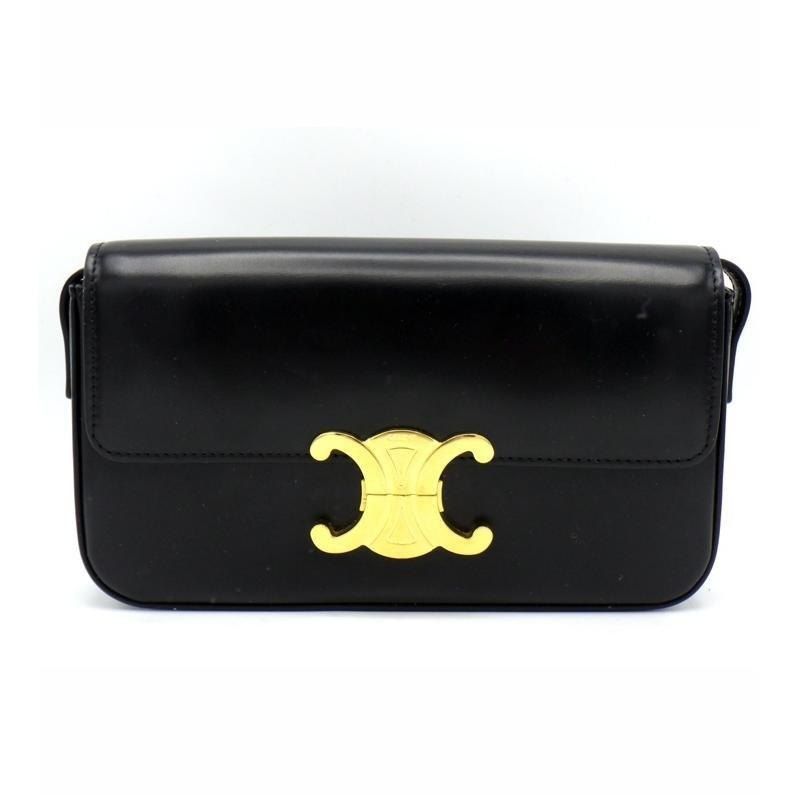 セリーヌ CELINE クロード 38 NO トリオンフ レザー ショルダー バッグ 46249