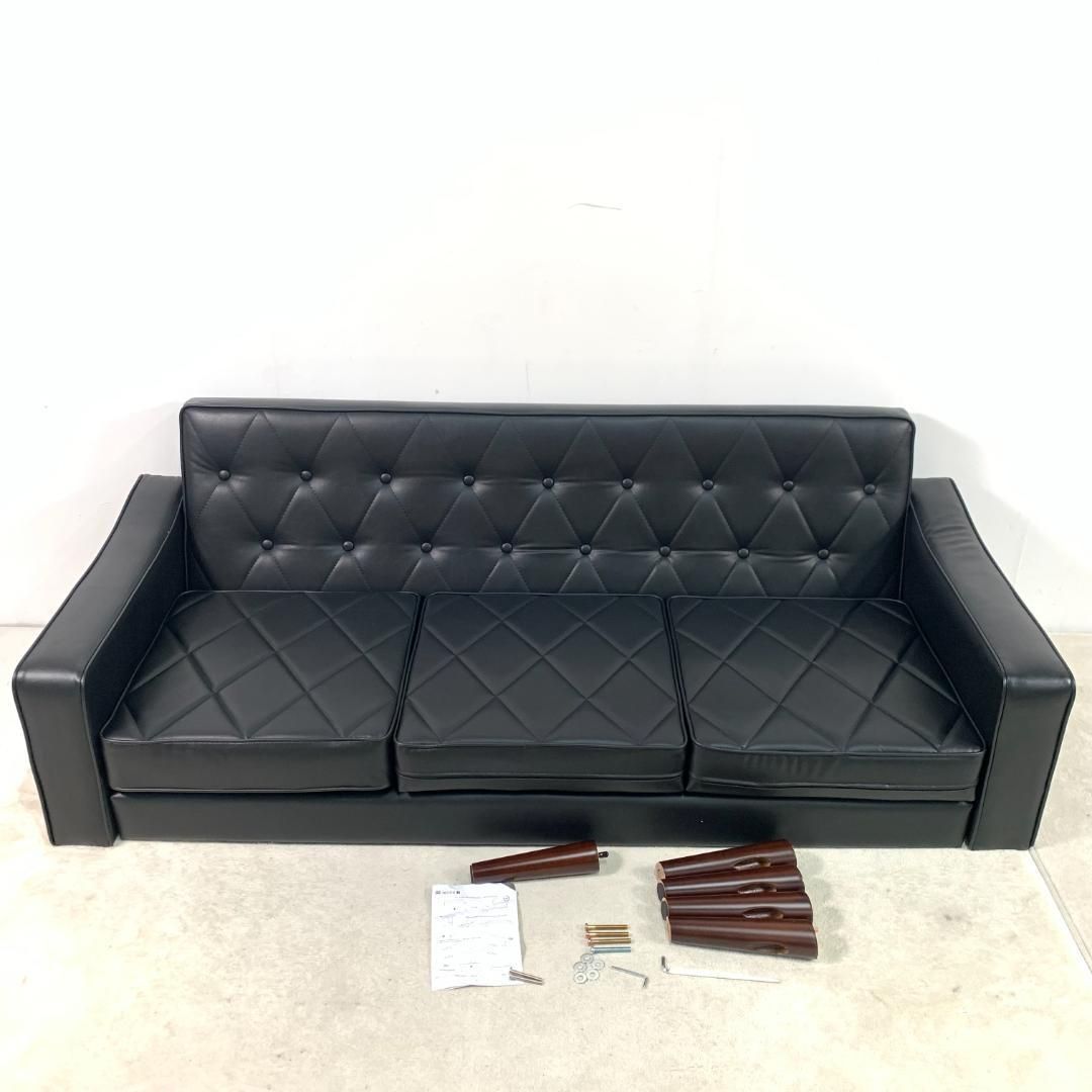 訳アリ新品 三人掛けソファー PUレザー ソファ 3人掛け 1457-260