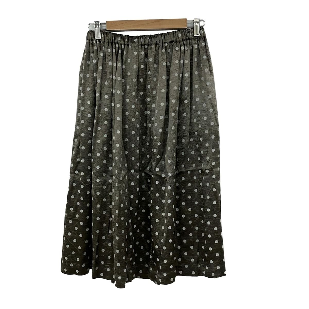 tricot COMMEdesGARCONS トリココムデギャルソン ロングスカート レディース グレーベージュ ライトグレー ドット柄 ウエストゴム
