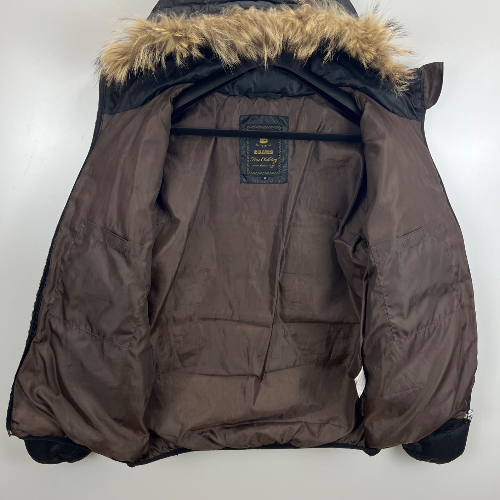 BEAMS 00s y2k archive fur hoodie shiny down jacket M ビームス 