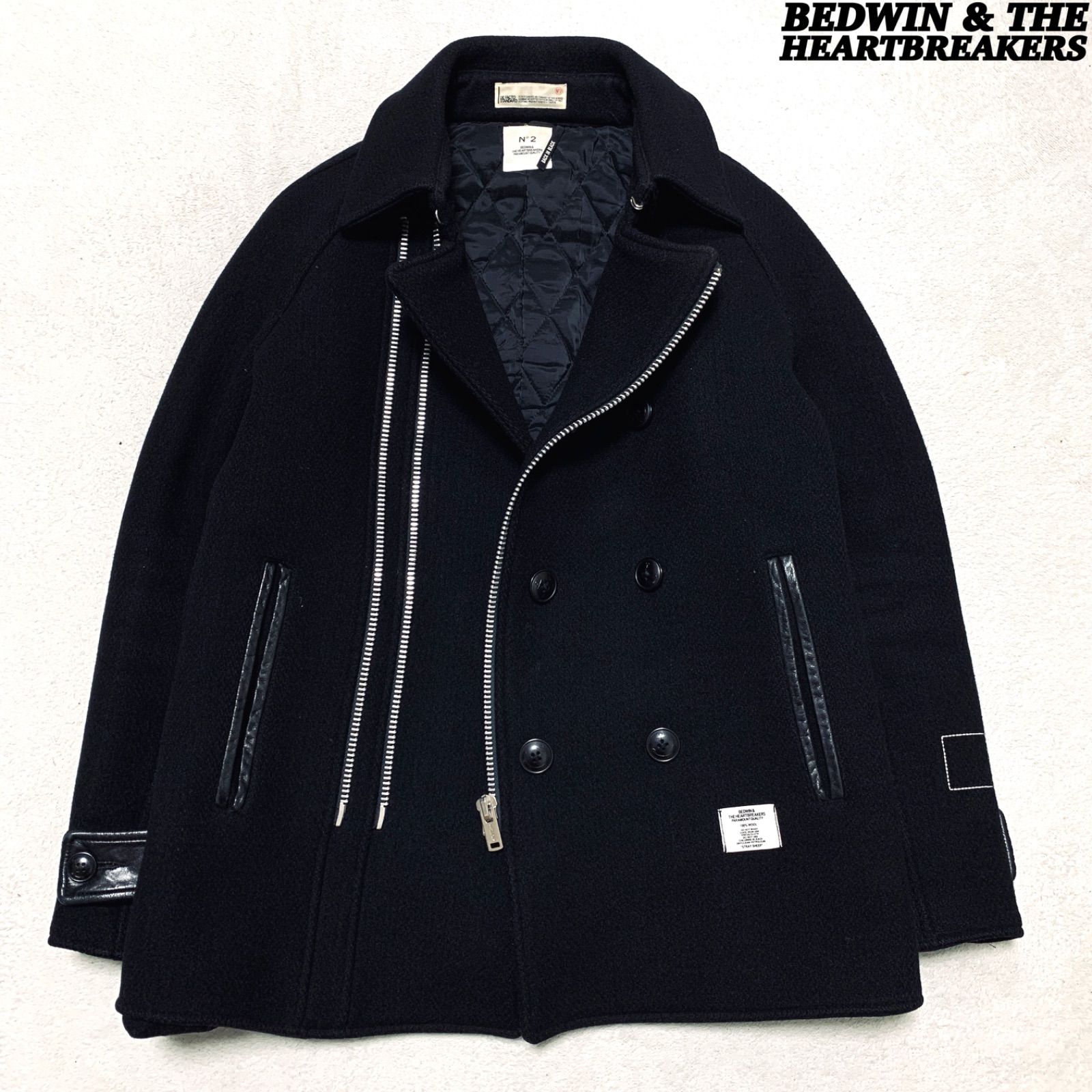 BEDWIN & THE HEARTBREAKERS Pコート ライダースジャケット ウール