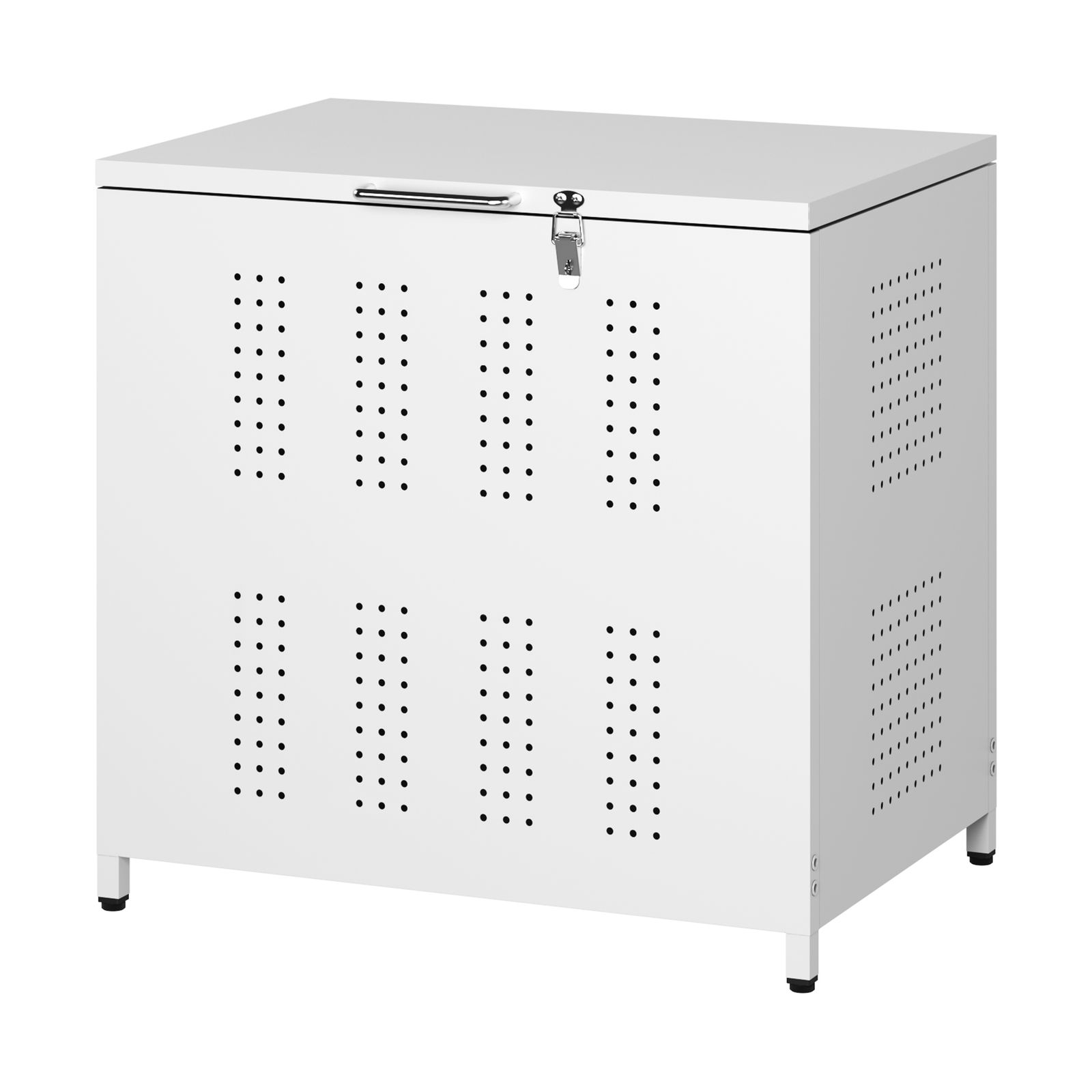 屋外ゴミ収納庫 ゴミ箱 屋外 ゴミ収集ボックス ごみ集積所 大容量 カラスよけ 野良猫対策 ゴミ荒らし防止 庭用 容量160 L ホワイト