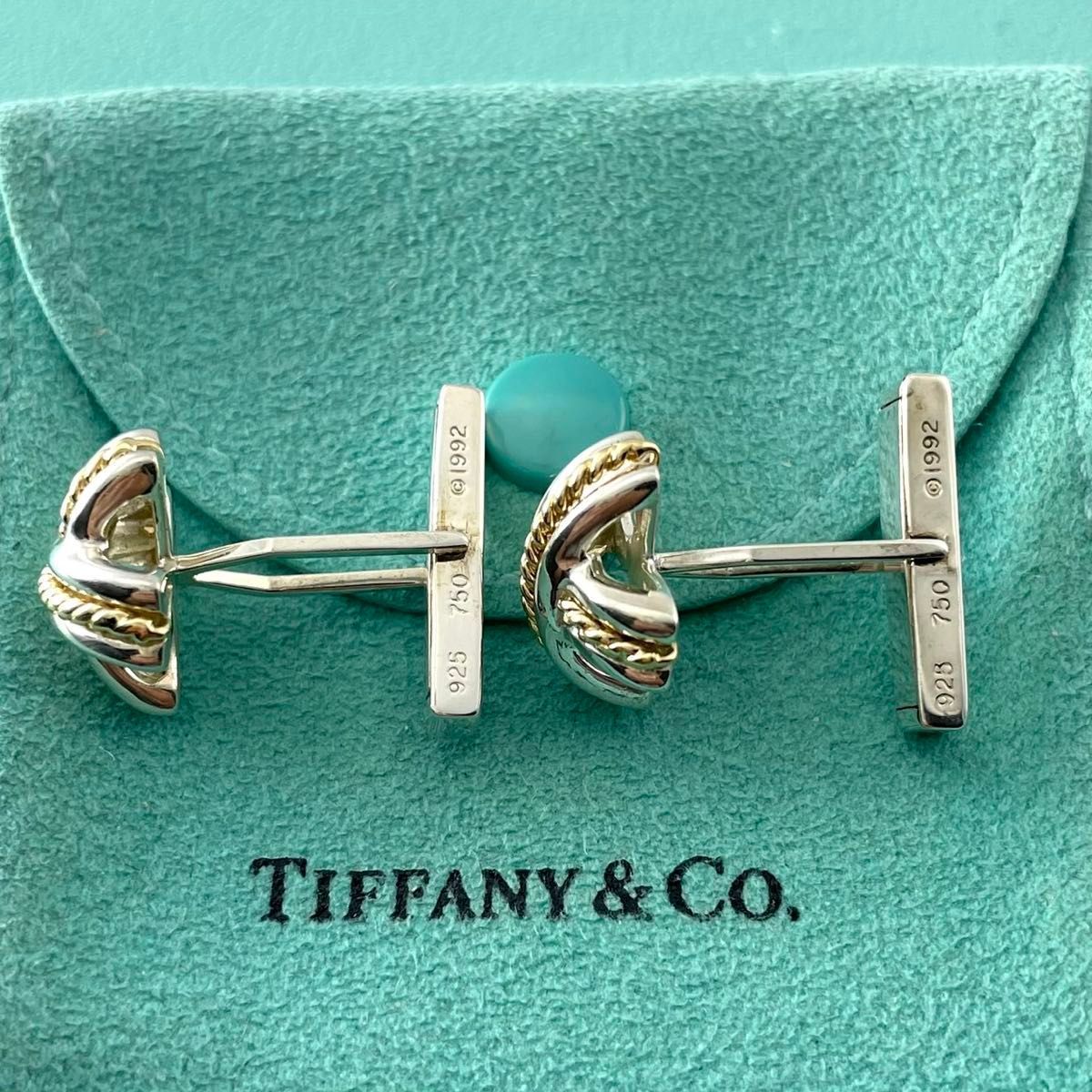 オールドティファニー シグネチャー ツイスト カフス 750 925 YF1fe