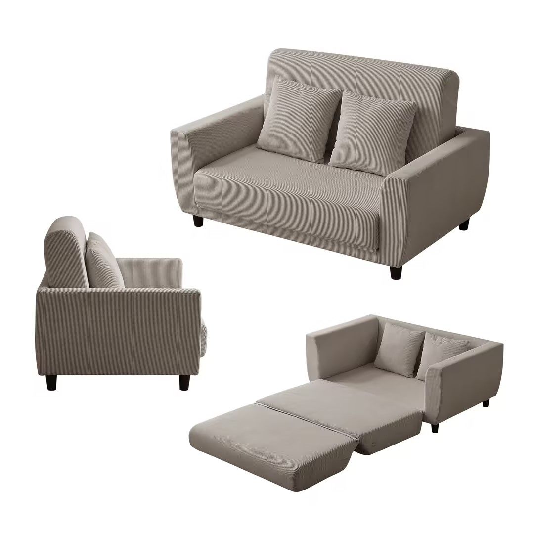 ソファーベッド 2人掛け 3way 折りたたみ コンパクト 抱き枕付き 圧力