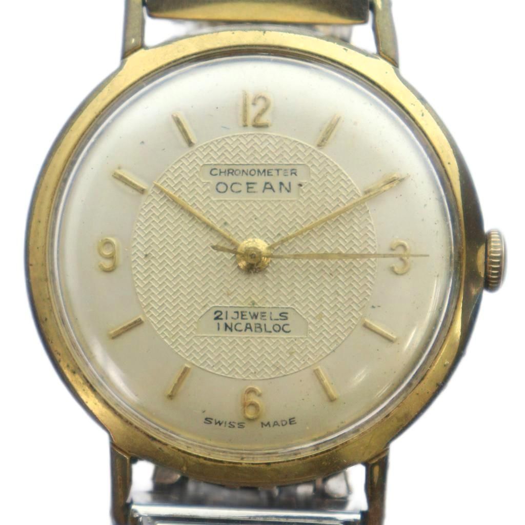 オーシャン OCEAN クロノメーター インカブロック 21石 腕時計 ヴィンテージ アンティーク ウォッチ 自動巻き ゴールドカラー 金色 GY 18 MQ