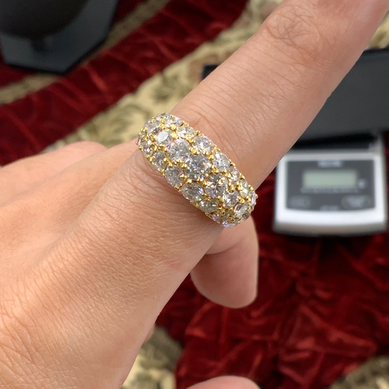 K 18 パヴェダイヤリング 8 g 約15 5号 3 ct