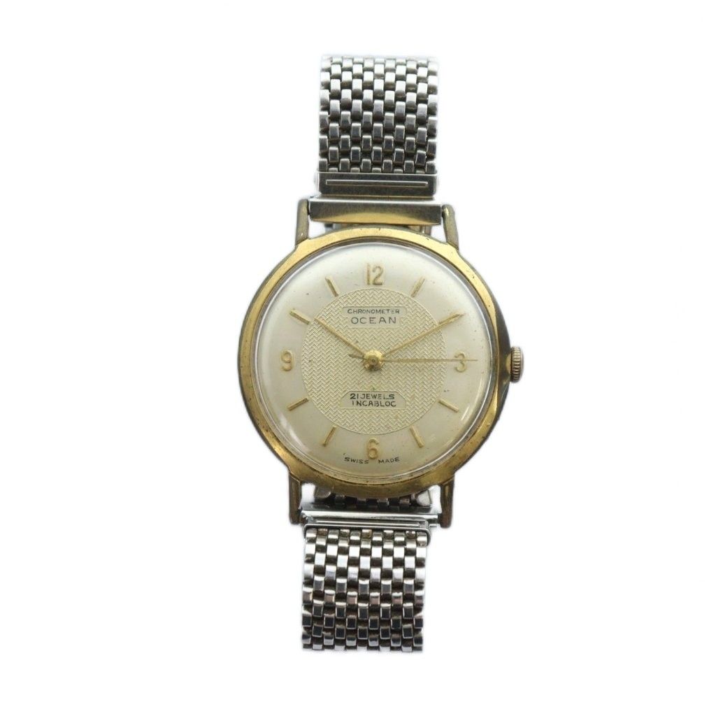 オーシャン OCEAN クロノメーター インカブロック 21石 腕時計 ヴィンテージ アンティーク ウォッチ 自動巻き ゴールドカラー 金色 GY 18 MQ
