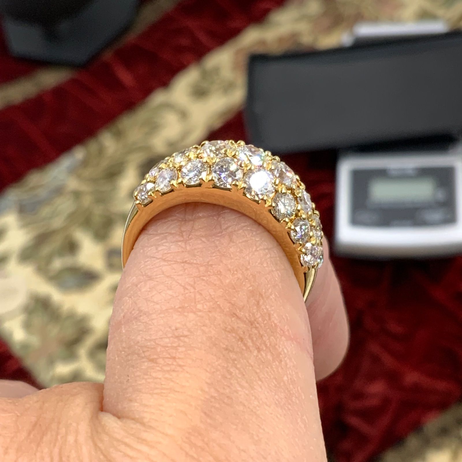  K 18 パヴェダイヤリング 8 g 約15 5号 3 ct リング 指輪 アクセサリー