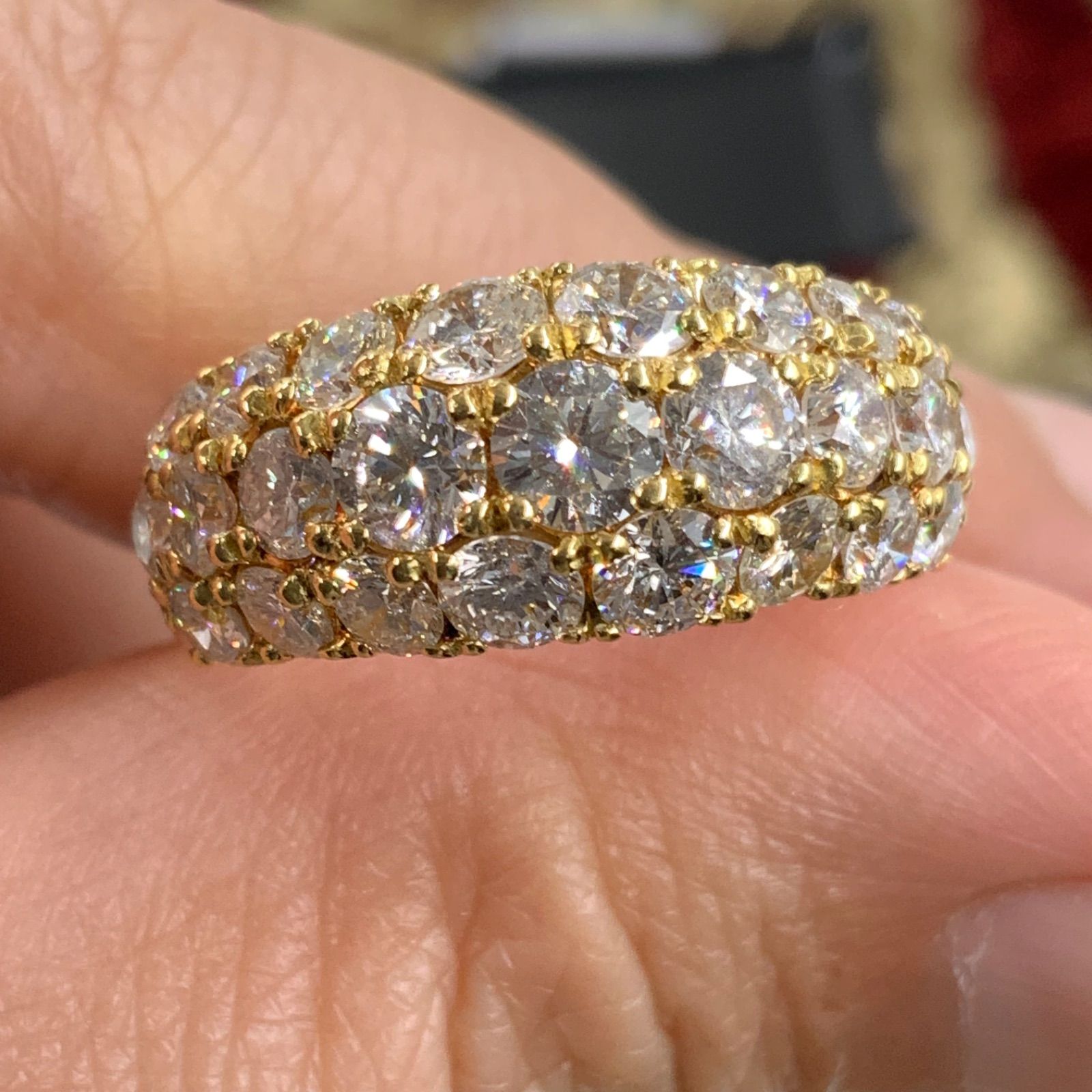 K 18 パヴェダイヤリング 8 g 約15 5号 3 ct