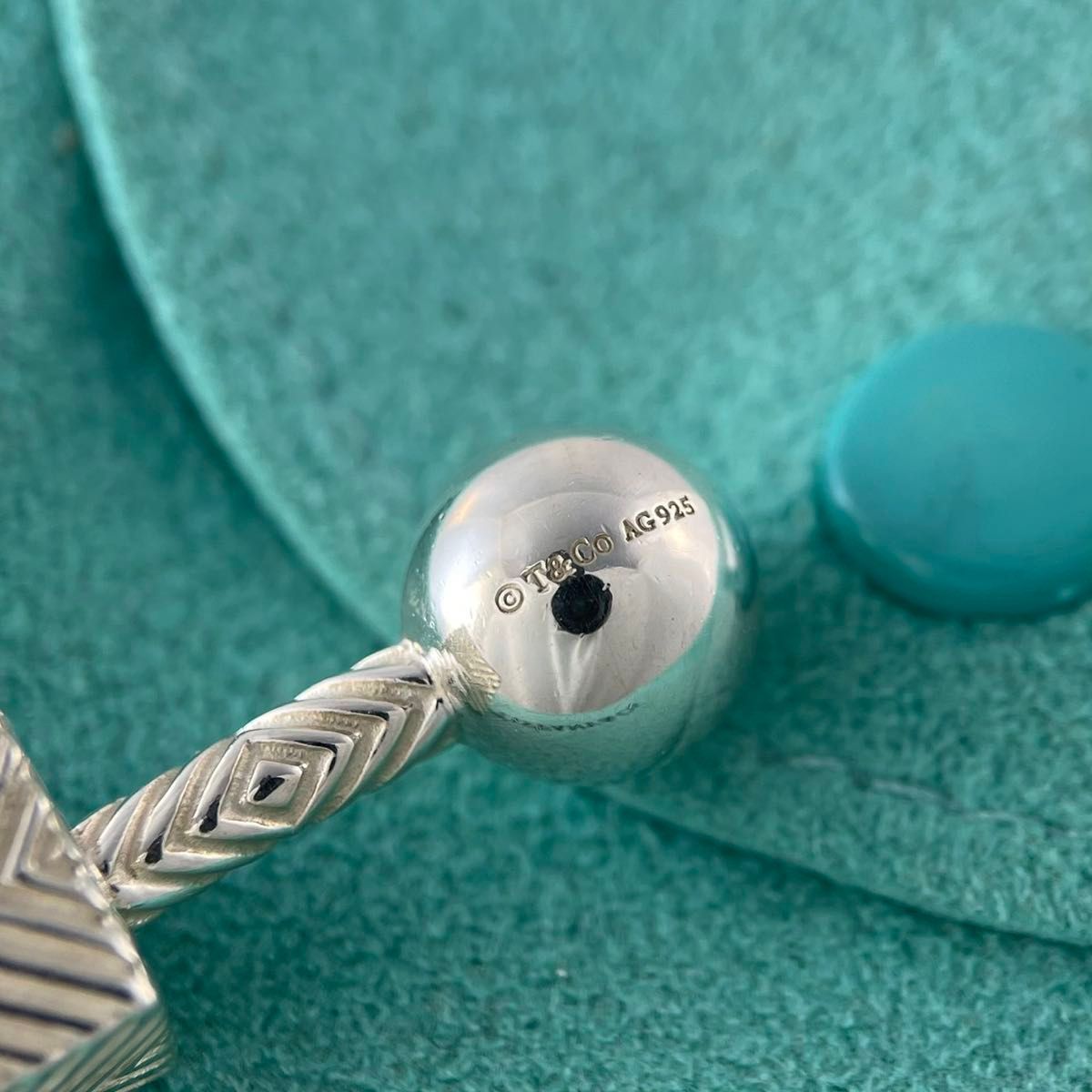 ティファニー 希少 テクスチャード キューブ カフスリンクス カフス