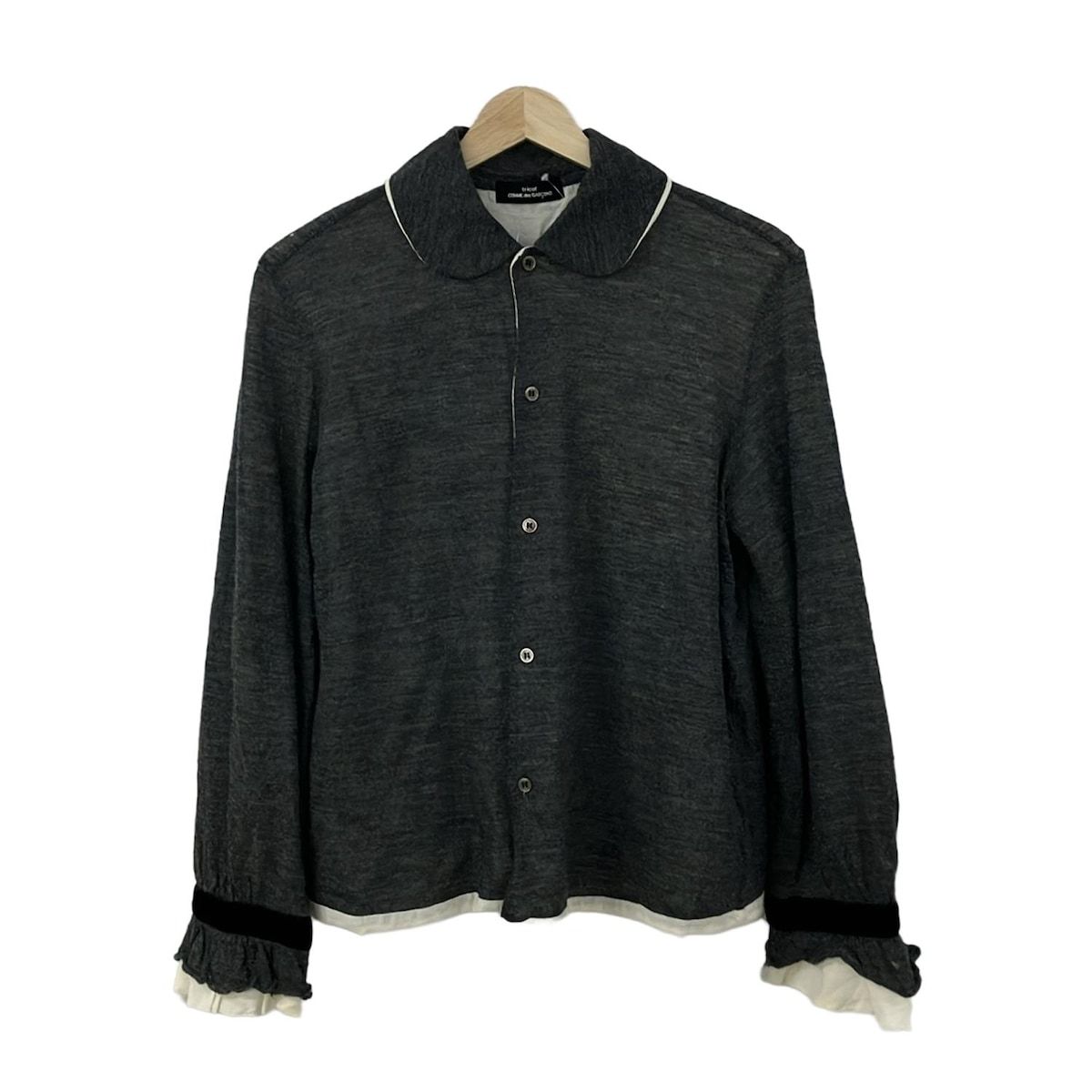 tricot COMMEdesGARCONS トリココムデギャルソン 長袖シャツブラウス レディース ダークグレー アイボリー 黒 ニット